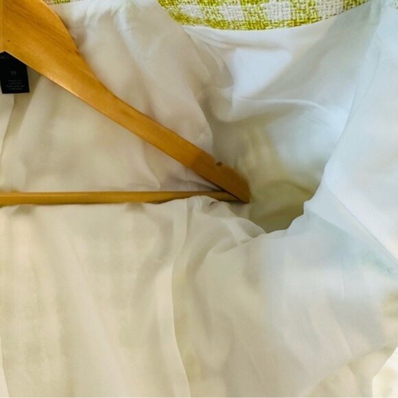 Halogen x Atlantic-Pacific Neon Green Tweed Blazer Jacket Size 10 NWOT - Picture 13 of 14